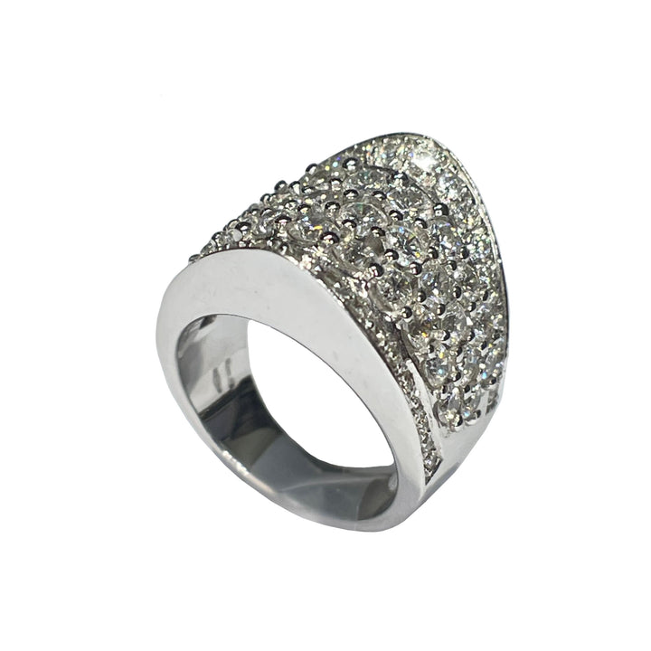 Sidalo Triangle Ring Pavè Gold 18kt Diamonds 0019ag