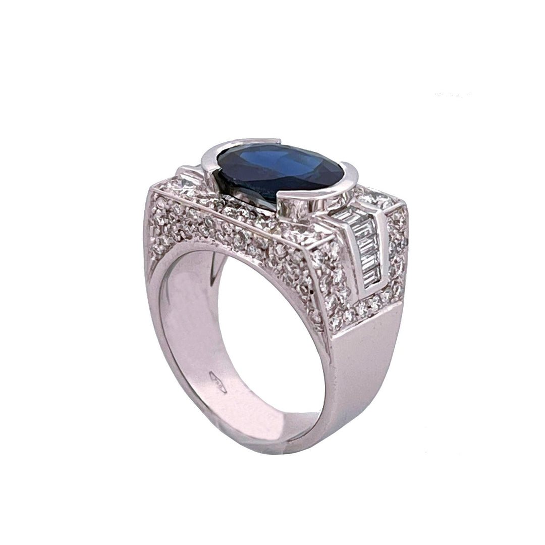 Capodagaglia Liberty Gold Ring 18kt Diamond Sapphire 0031ag