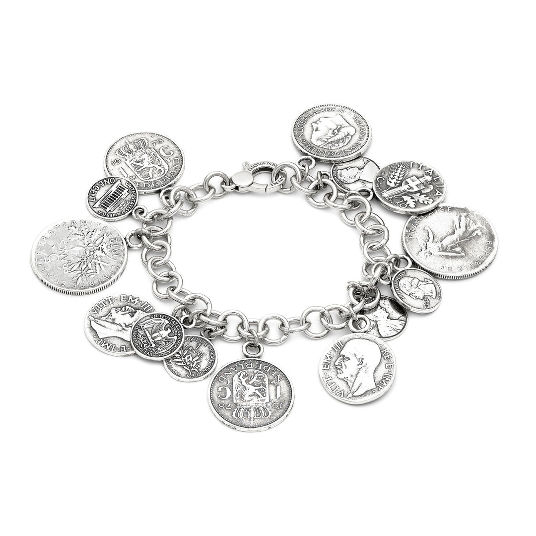 Bracelet pièce de monnaie à breloques Giovanni Raspini 7150