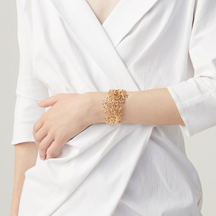 Giovanni Raspini bangle coral Rigid bracelet in 18 kt gold plated silver 8527