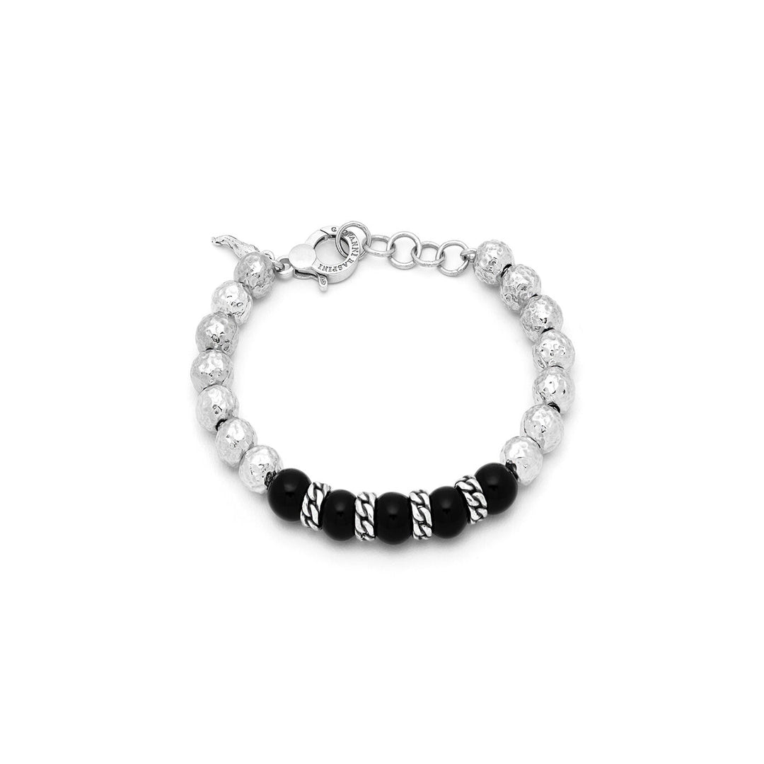 Giovanni Raspini Armband mit Onyxkugeln und großem Zopf 11854