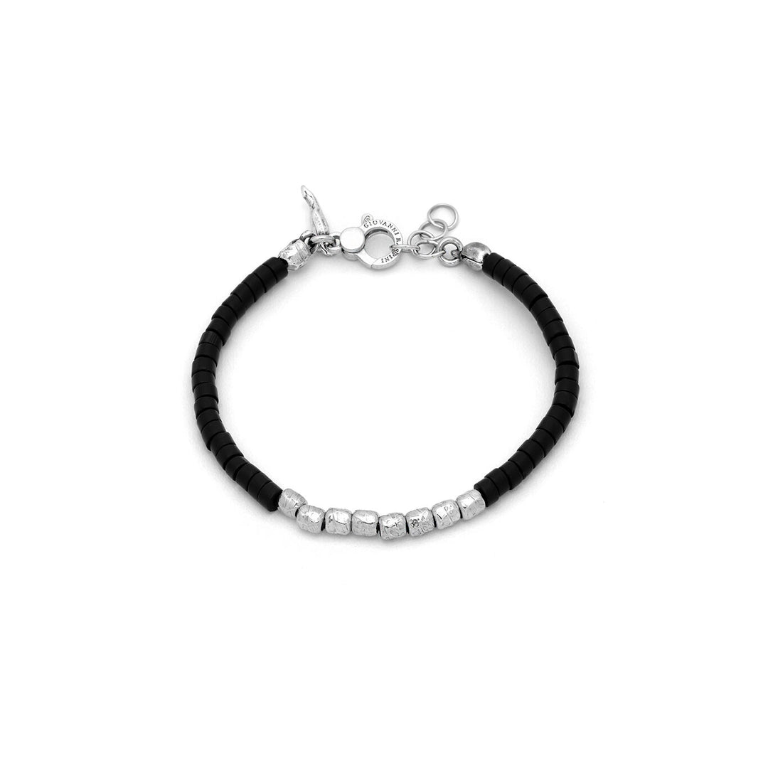 Giovanni Raspini Granelli And Black Agate Bracelet 11862