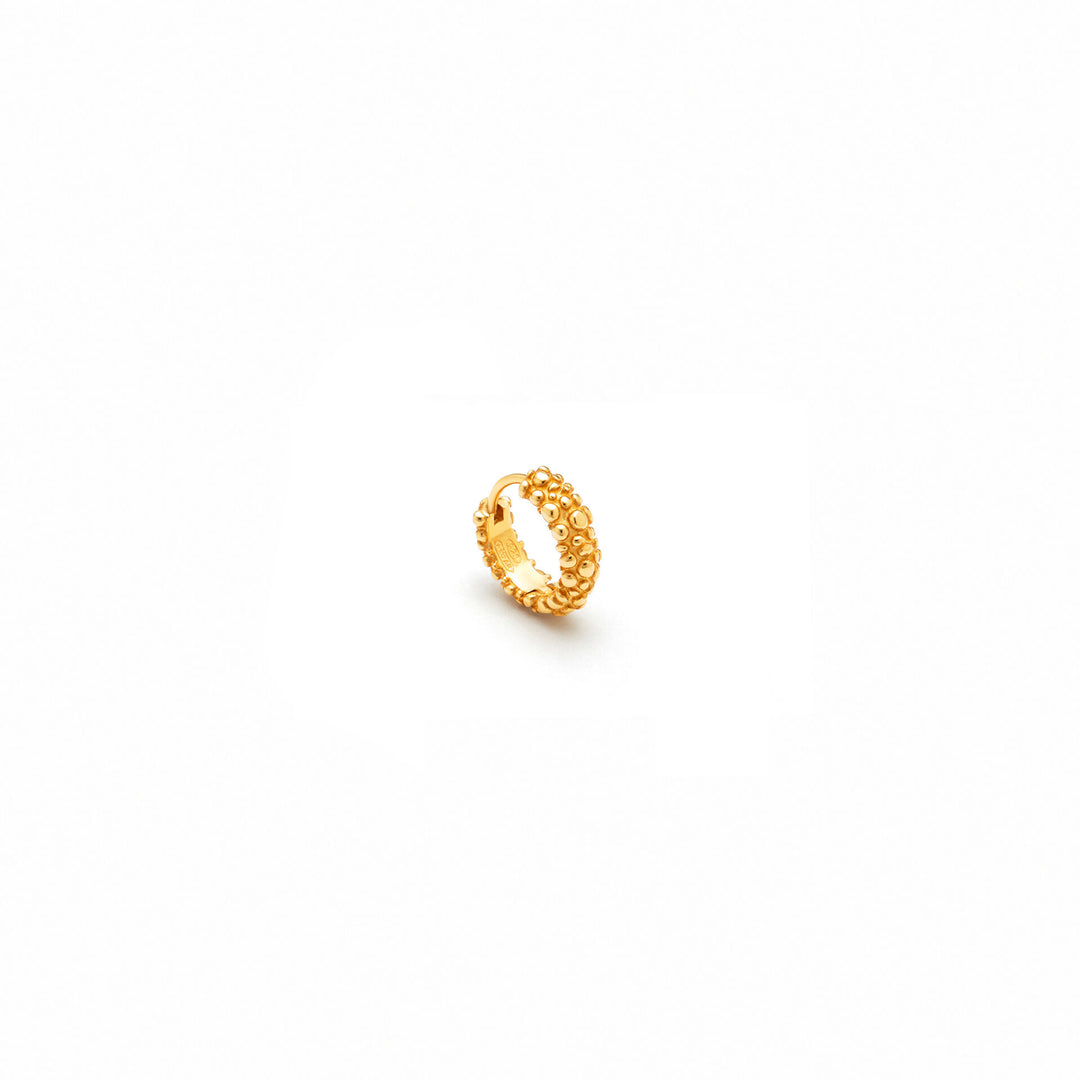 Giovanni Raspini Huggie Perlage Ohrringe – Kreisohrringe aus 925er Goldsilber – 11963/1
