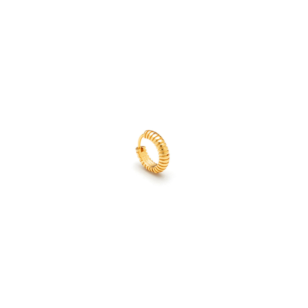 Giovanni Raspini Gestreifte Huggie-Ohrringe – Kreisohrringe aus 925er Goldsilber – 11964/1