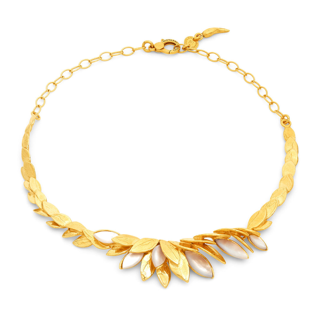Giovanni Raspini skin mother-of-pearl necklace Necklace in 925 silver plated 18 kt gold and mother-of-pearl 12518
