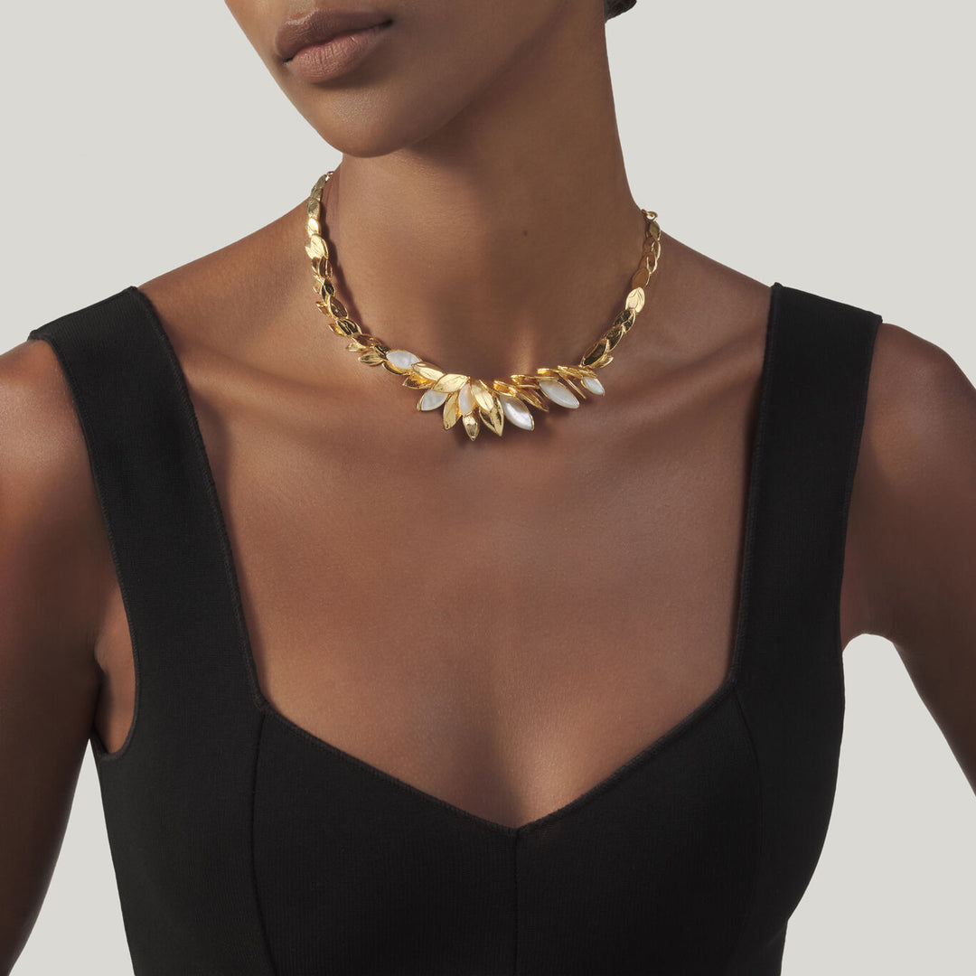 Giovanni Raspini skin mother-of-pearl necklace Necklace in 925 silver plated 18 kt gold and mother-of-pearl 12518