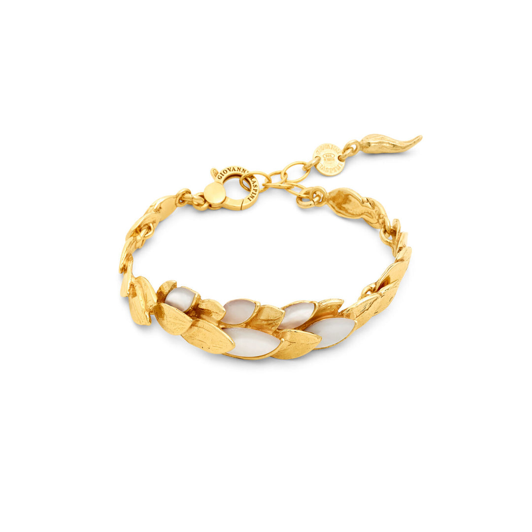 Giovanni Raspini mother of pearl skin bracelet 18 kt gold plated 925 silver and mother of pearl bracelet 12524