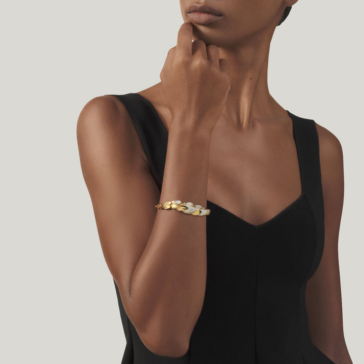 Giovanni Raspini mother of pearl skin bracelet 18 kt gold plated 925 silver and mother of pearl bracelet 12524