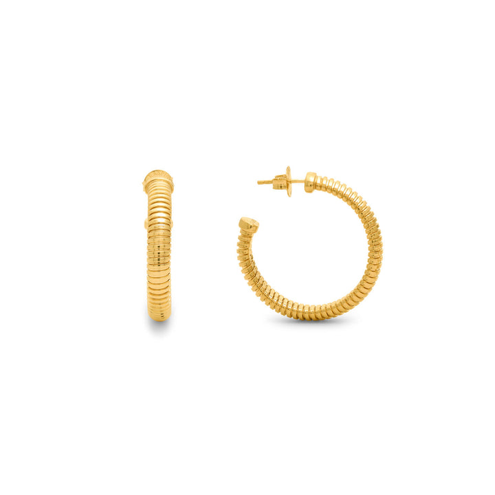 Giovanni Raspini grote cirkel tubigas oorbellen Oorbellen in 18 kt verguld 925 zilver 12542