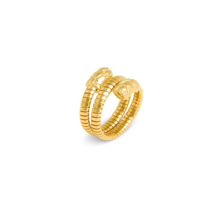 Giovanni Raspini dubbele croco tubegasring 18kt vergulde 925 zilveren ring 12544