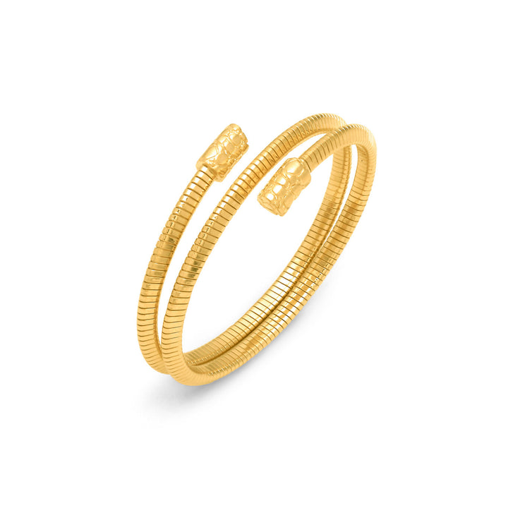 Giovanni Raspini kleine dubbele croco tubegas armband 18 kt vergulde 925 zilveren armband 12546