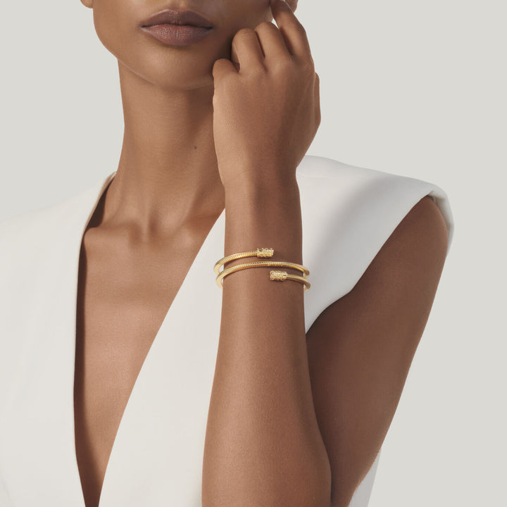 Giovanni Raspini kleine dubbele croco tubegas armband 18 kt vergulde 925 zilveren armband 12546