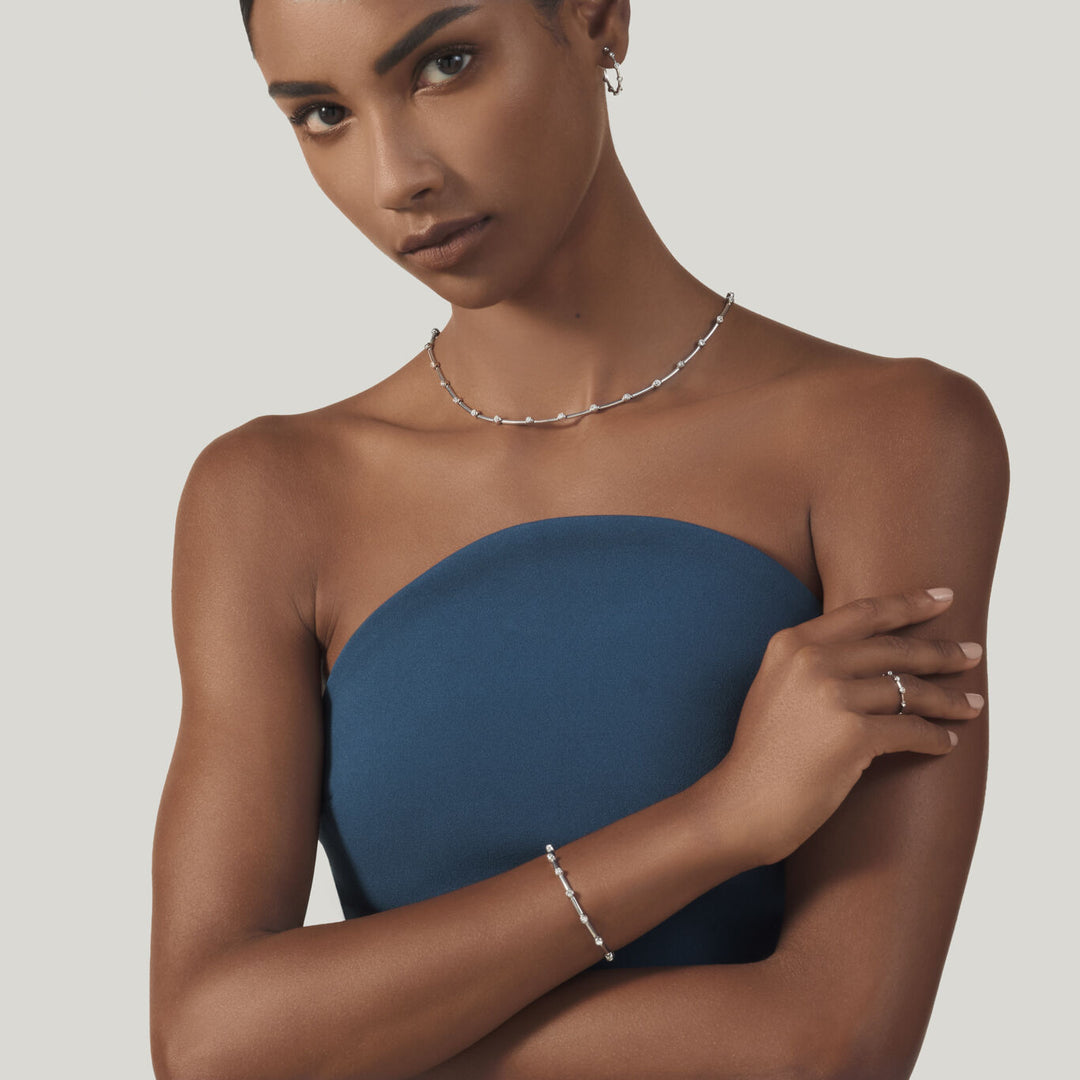 Collier satellite Giovanni Raspini Collier en argent 925 et zircons 12548