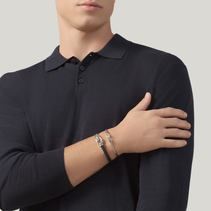 Giovanni Raspini croco leren armband 925 zilver en leren armband 12568