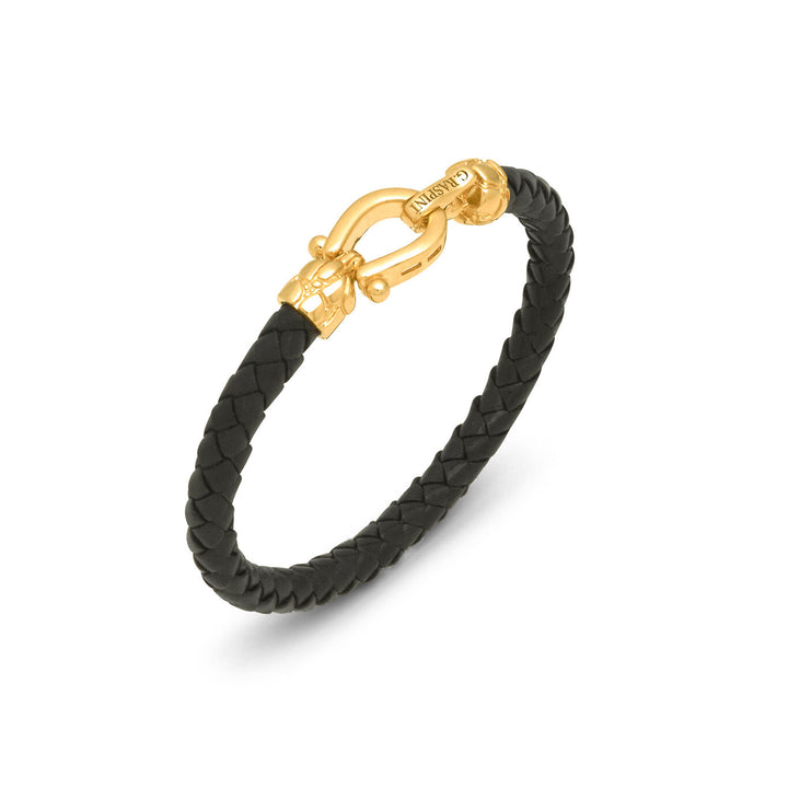 Giovanni Raspini croco leren armband 18 kt verguld 925 zilveren en leren armband 12569