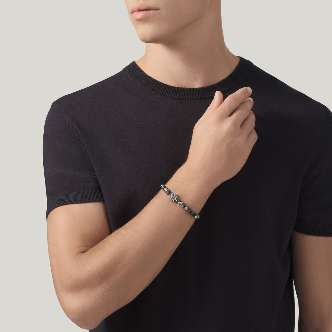 Giovanni Raspini armband windroos groene jaspis Armband in 925 zilver en groene jaspis 12570