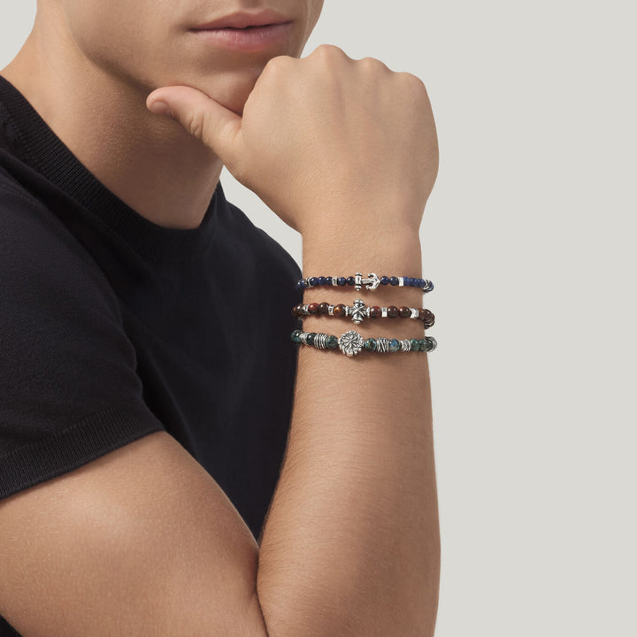 Giovanni Raspini armband windroos groene jaspis Armband in 925 zilver en groene jaspis 12570