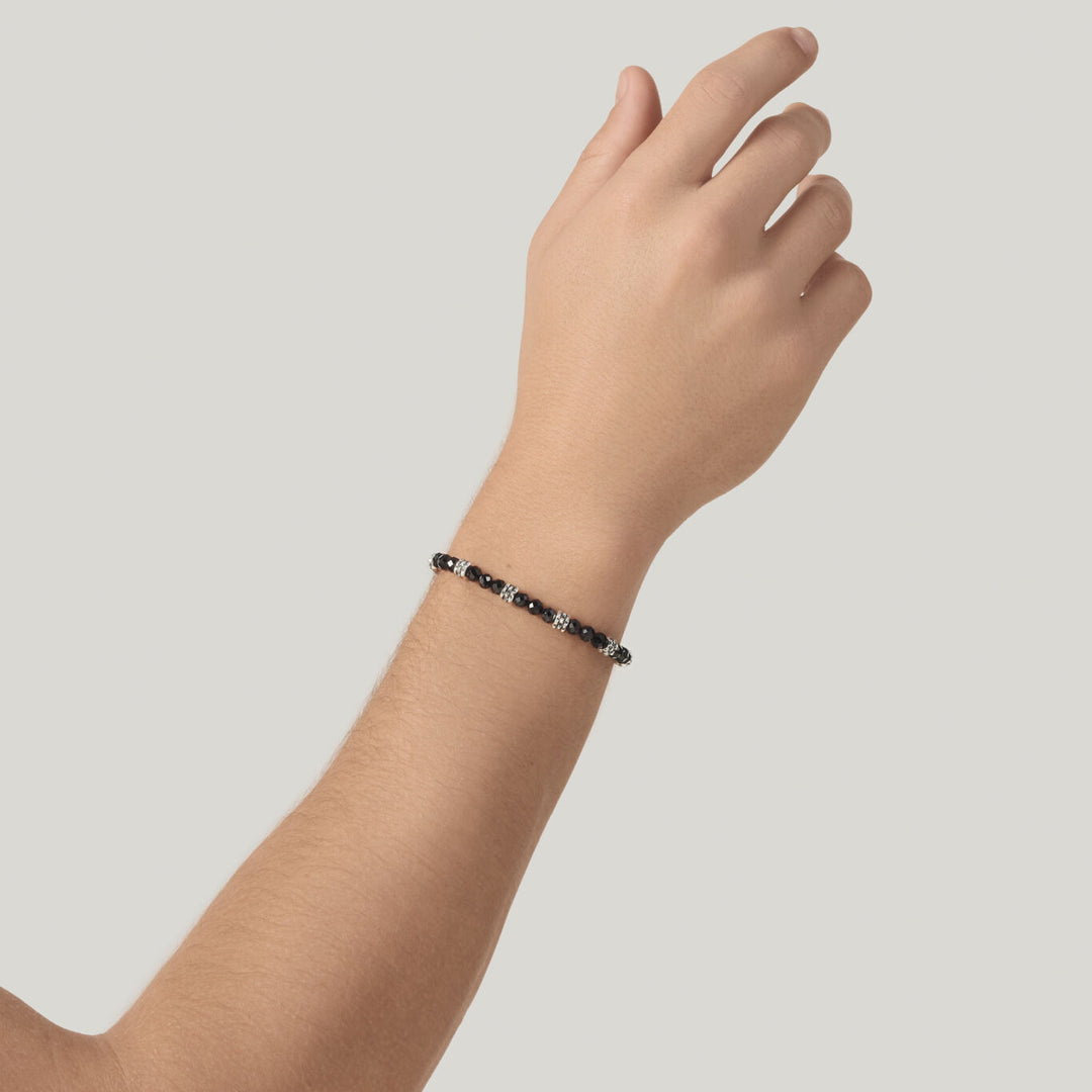 Giovanni Raspini black spinel bracelet with studs Bracelet in 925 silver and black spinel 12577