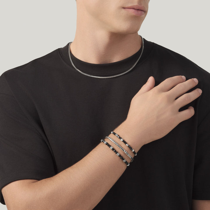 Giovanni Raspini black spinel bracelet with studs Bracelet in 925 silver and black spinel 12577