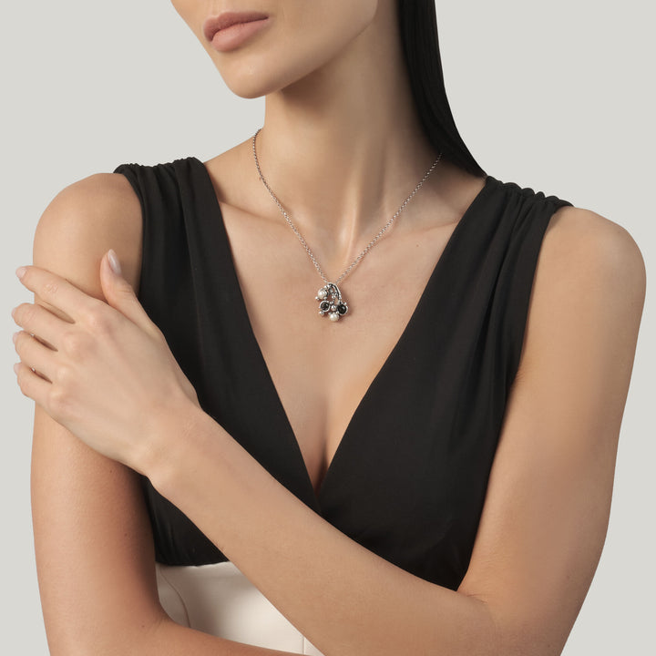 Pendentif Giovanni Raspini Aura - Collier en argent 925, perles naturelles et onyx - 12686