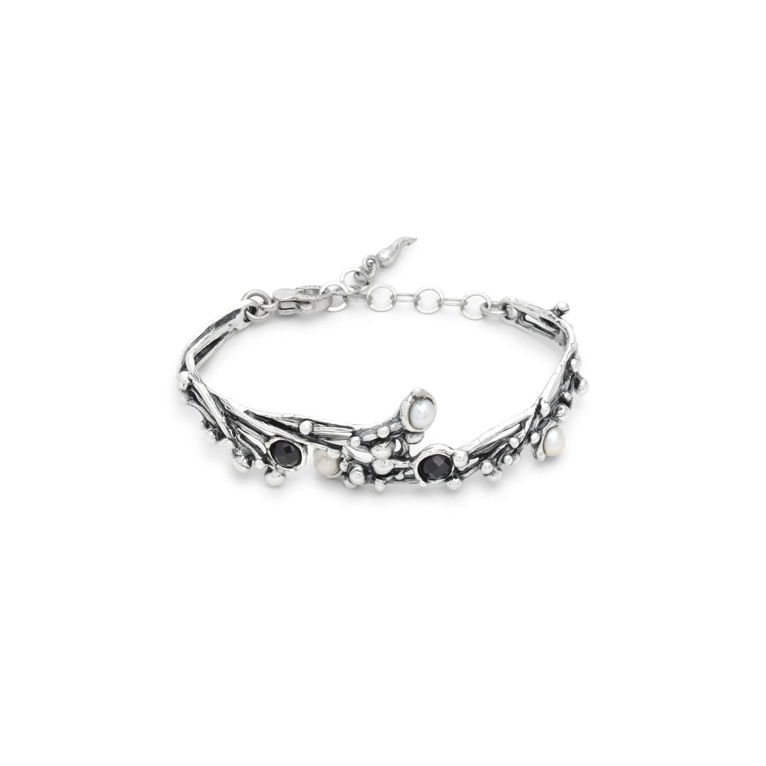 Bracelet Giovanni Raspini Aura - Bracelet en argent 925, perles naturelles et onyx - 12690