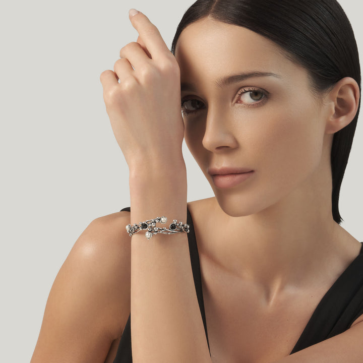 Bracelet Giovanni Raspini Aura - Bracelet en argent 925, perles naturelles et onyx - 12690