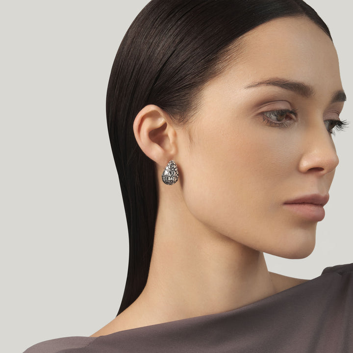 Giovanni Raspini Small Croco Drop Earrings - 925 Silver Earrings - 12705