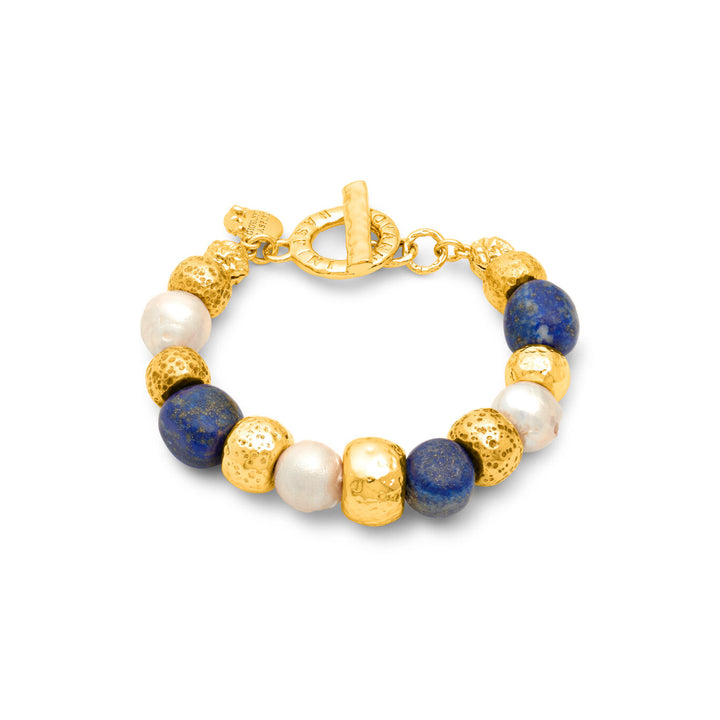 Bracelet Nomad Bleu Giovanni Raspini Bronze Doré N0031