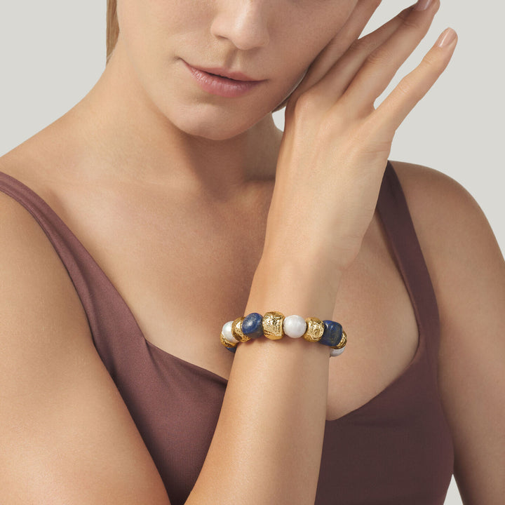 Bracelet Nomad Bleu Giovanni Raspini Bronze Doré N0031
