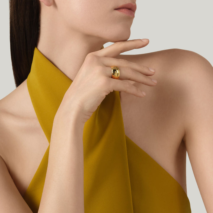Giovanni Raspini grote zandring 18kt vergulde ring N0045