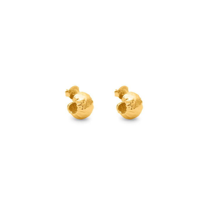 Giovanni Raspini kleine zandcirkel oorbellen 18 kt vergulde oorbellen N0049