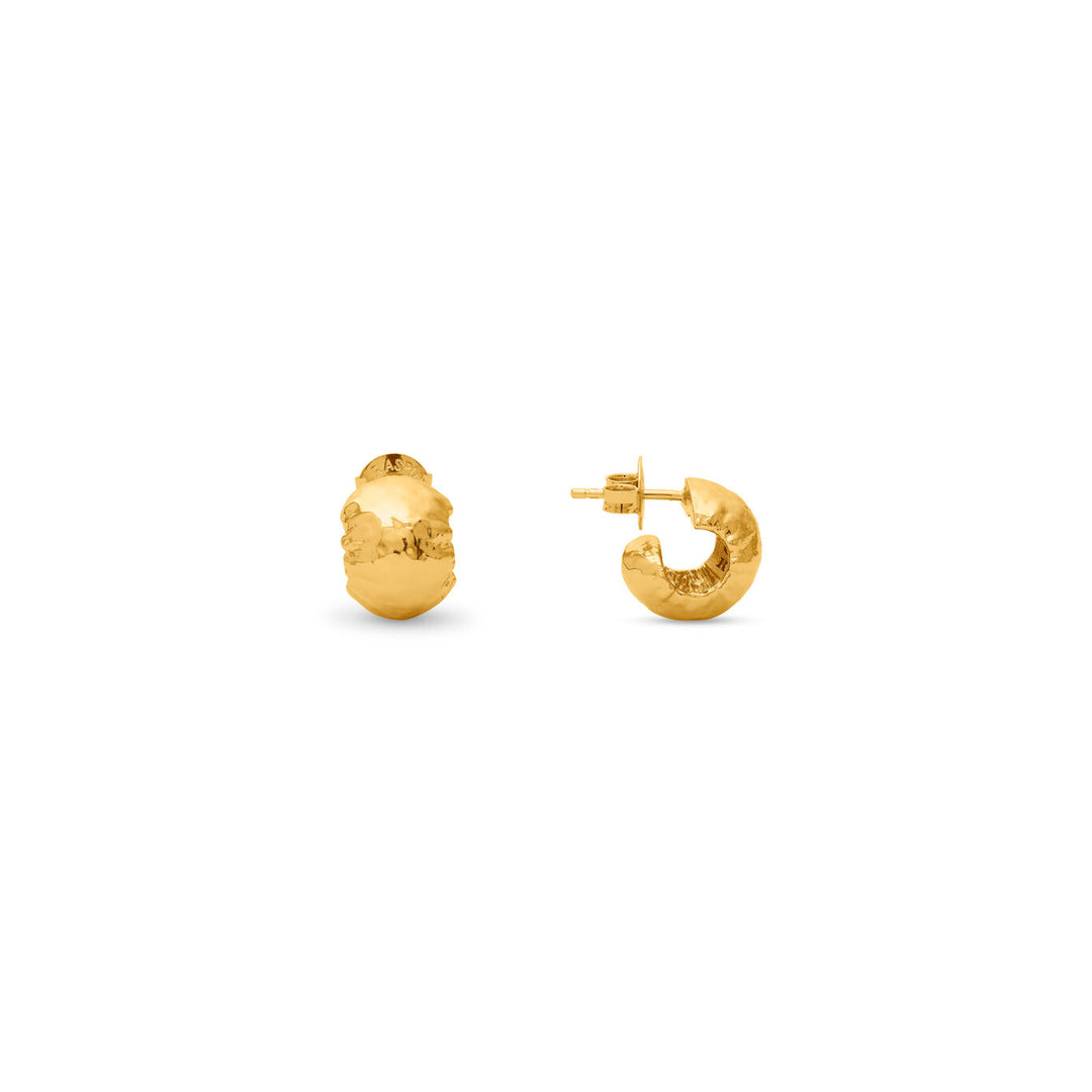 Giovanni Raspini kleine zandcirkel oorbellen 18 kt vergulde oorbellen N0049