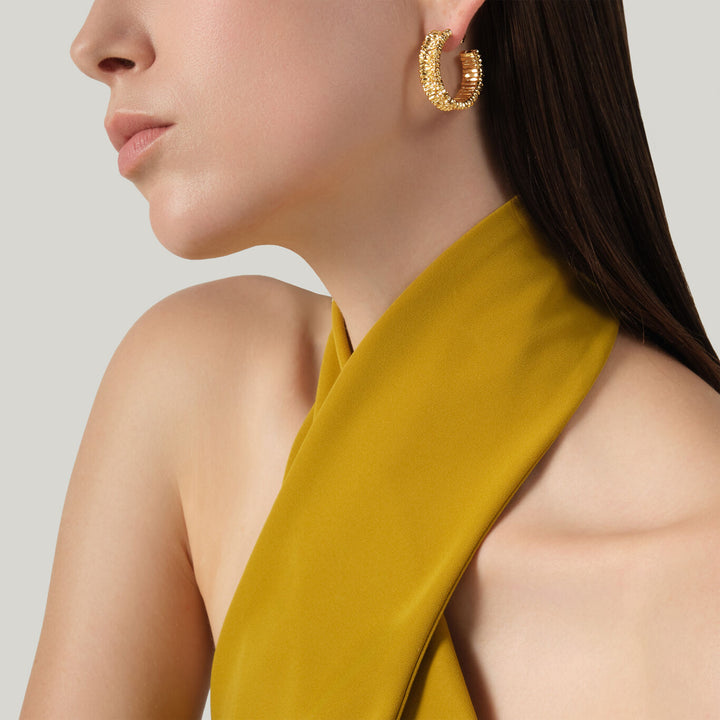 Giovanni Raspini grote olivia oorbellen 18kt vergulde oorbellen N0055