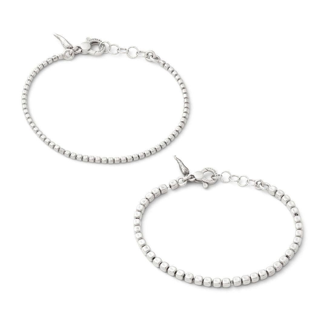 Giovanni Raspini set dobbelsteenarmbanden in 925 zilver X01600
