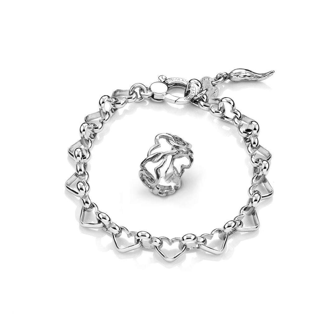 Giovanni Raspini set harten Armband en ring in 925 zilver X01608