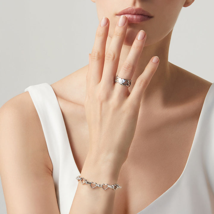 Giovanni Raspini set harten Armband en ring in 925 zilver X01608