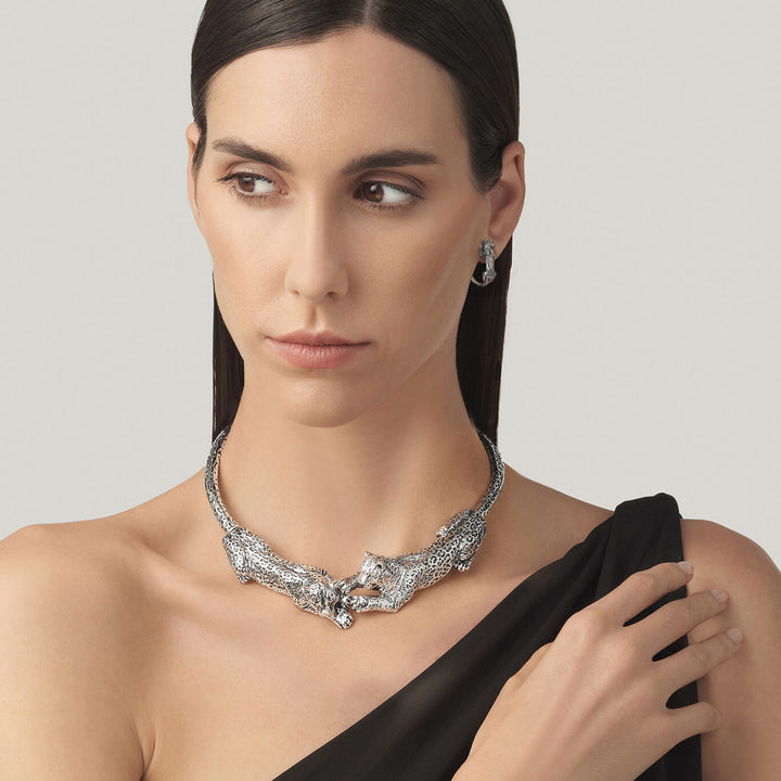 Giovanni Raspini parure léopards Collier et boucles d&