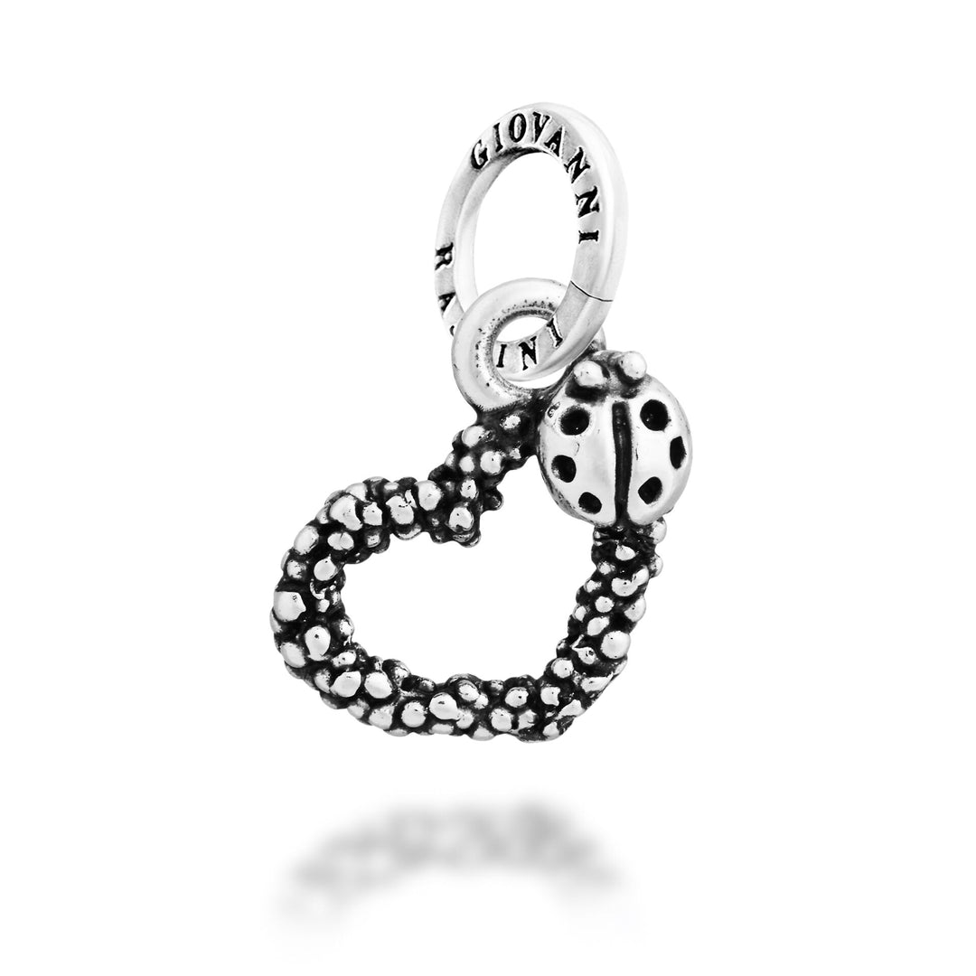 Giovanni Raspini Charm Coeur Mimosa et Coccinelle - Charm Argent - 12732