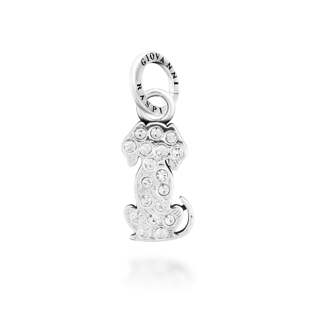 Giovanni Raspini Crystal Dog Charm - Charm argent et zircons - 12743