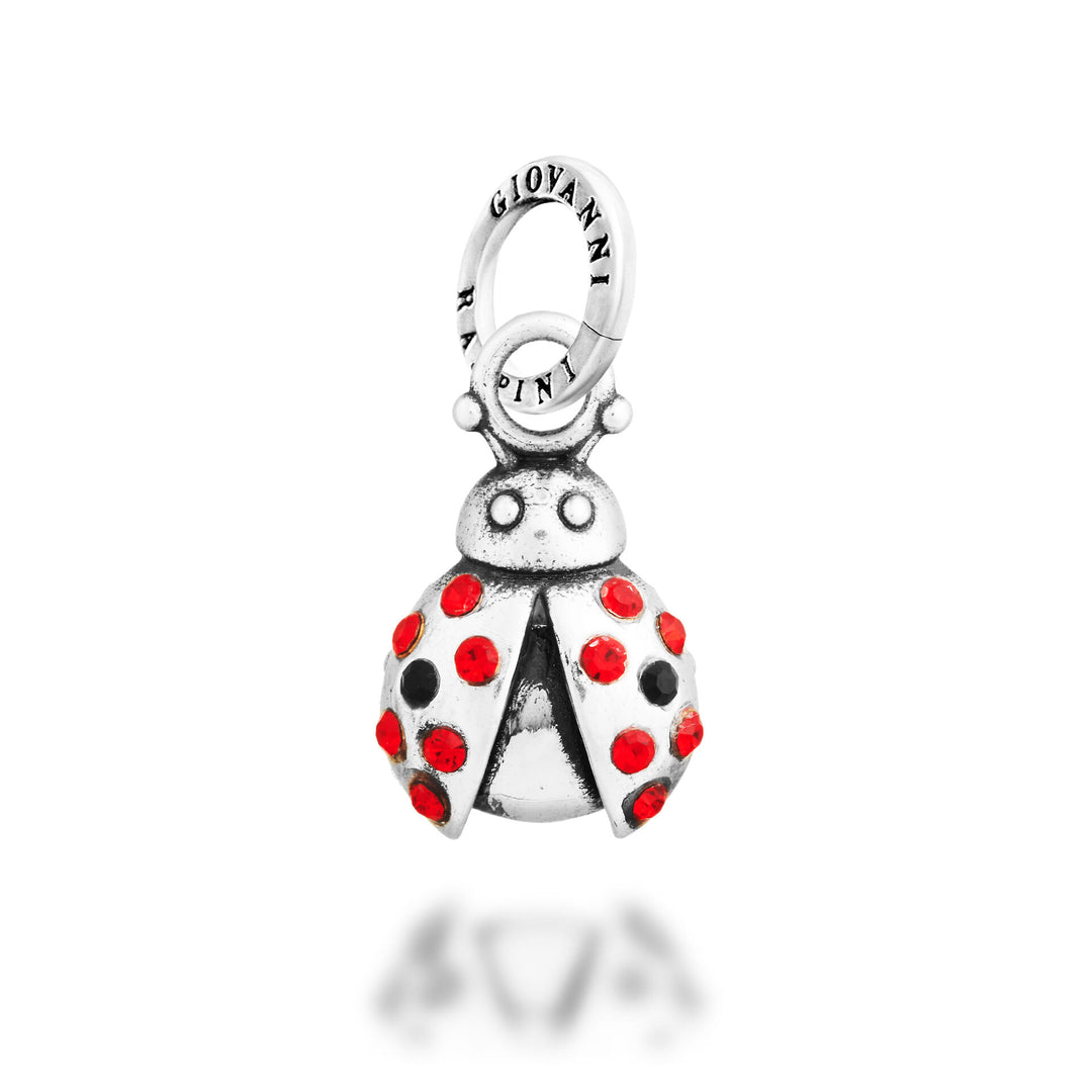 Giovanni Raspini Kristall-Marienkäfer-Charm – Silber- und Zirkon-Charm – 12745