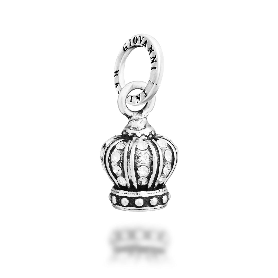 Giovanni Raspini Crystal Crown Charm - Silver and zircon charm - 12758