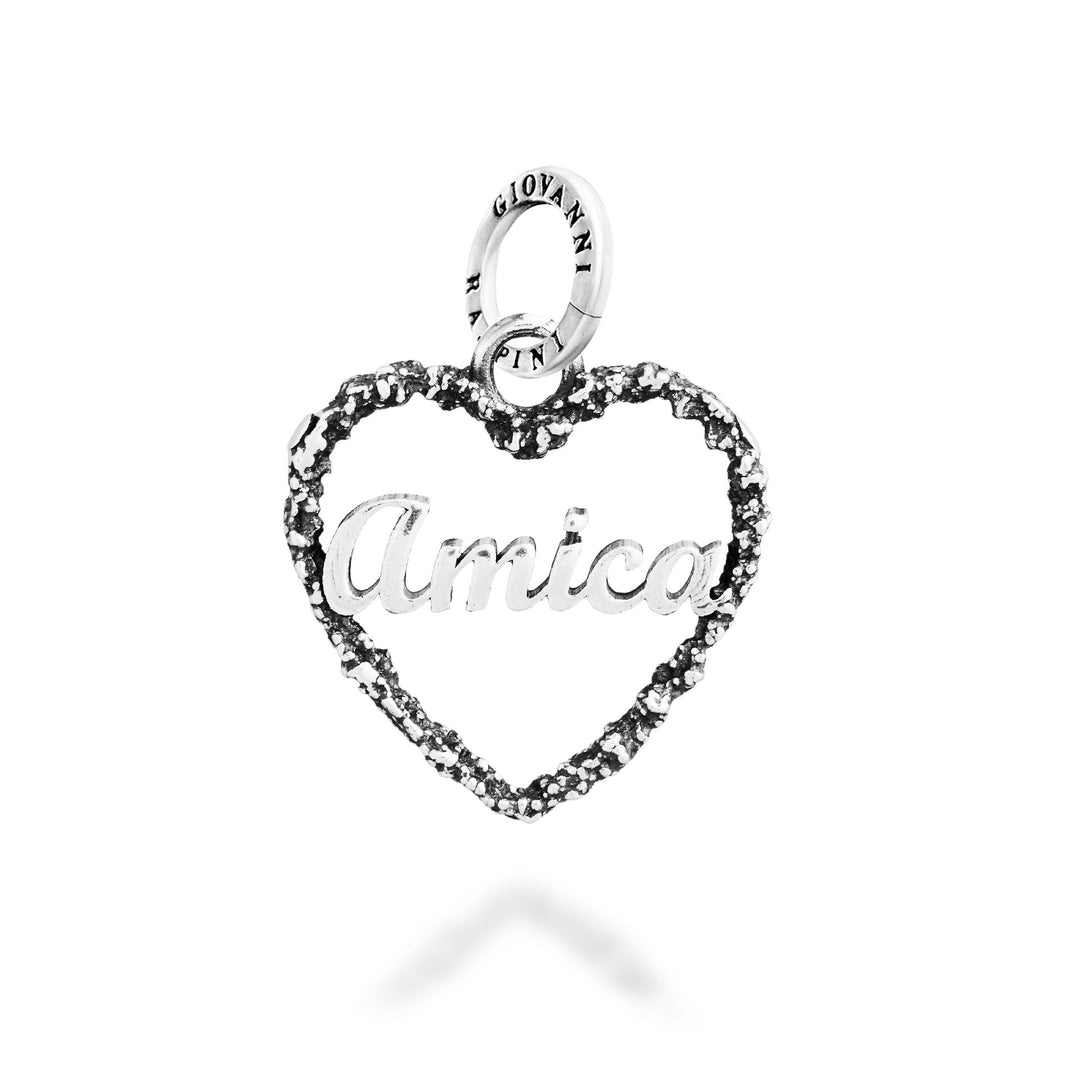 Giovanni Raspini Heart Charm "Friend" - Silver Charm - 12812