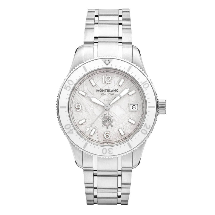Montblanc horloge Iced Sea Automatic Date 0 Oxygen 38mm wit automatisch staal 134024
