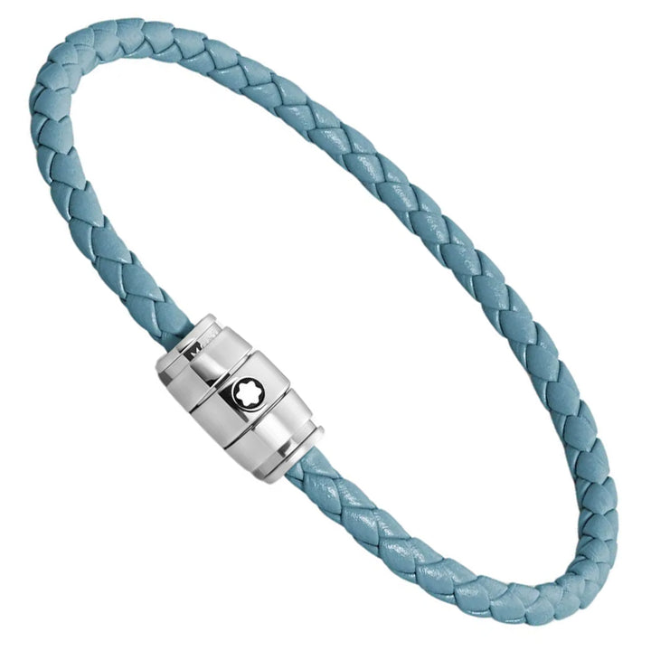 Montblanc 3-Ring-Stahlarmband und Meisterstück Blue Fumè-Leder, Größe S 13429360