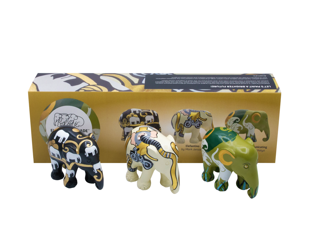 Elephant Parade multipack éléphants Elephantasy - Goldie + Bébé Éléphant + Éléphants Communiquant