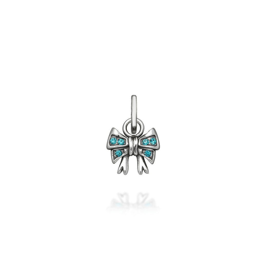 Giovanni Raspini Mini Light Blue Crystal Bow Charm 12193
