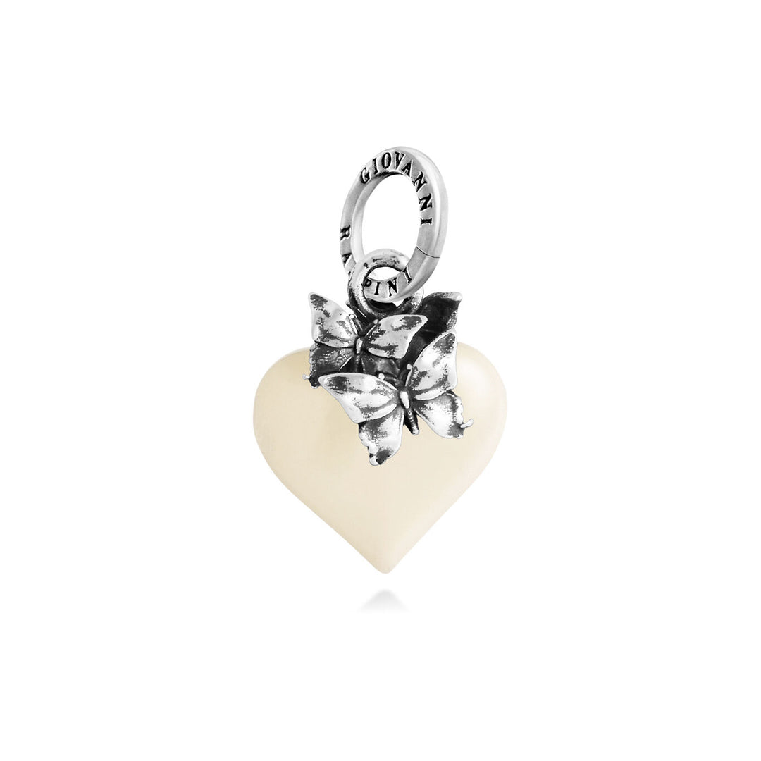 Giovanni Raspini Elfenbein-Schmetterlings-Herz-Charm 12464