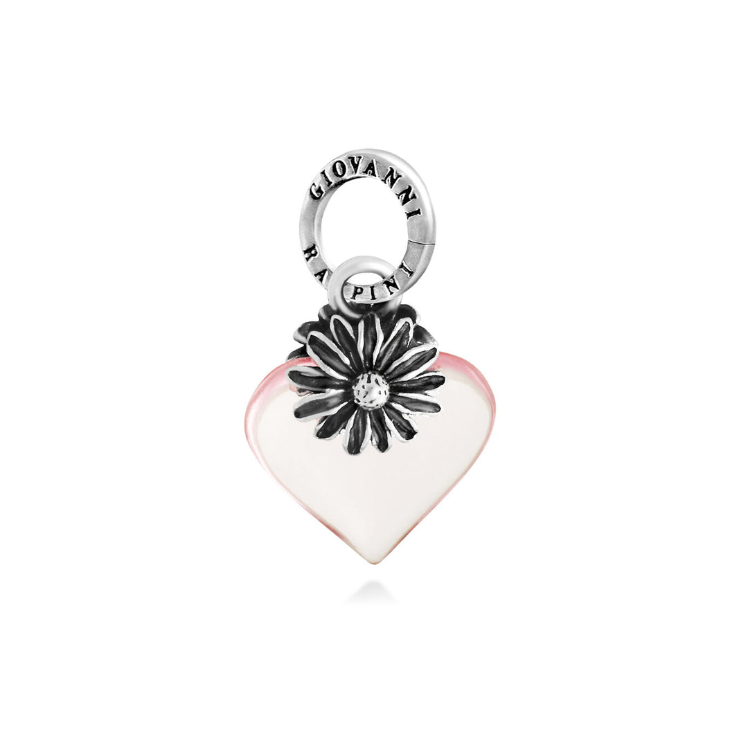 Giovanni Raspini Pink Daisy Heart Charm 12473