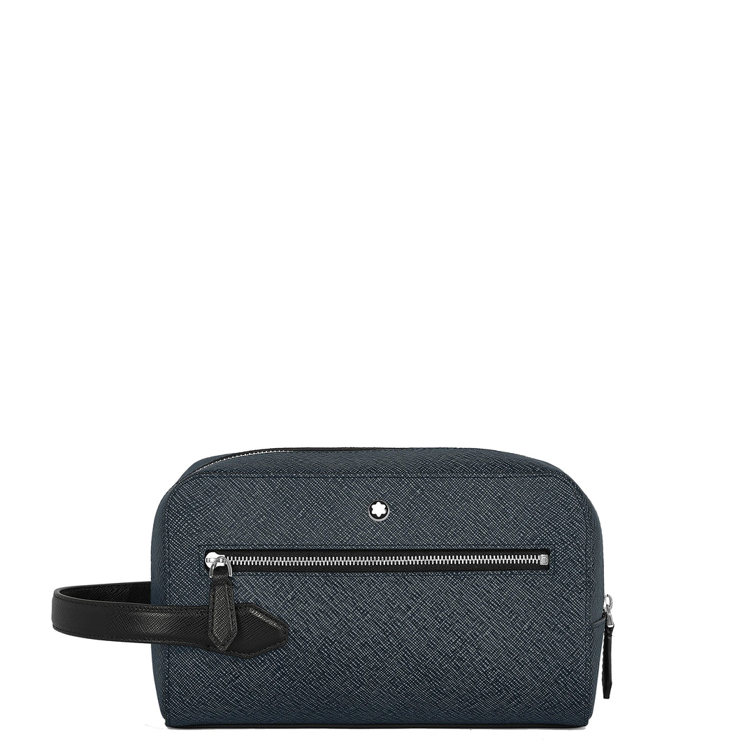 Montblanc Sartorial blaue Tweed-Clutch 220339