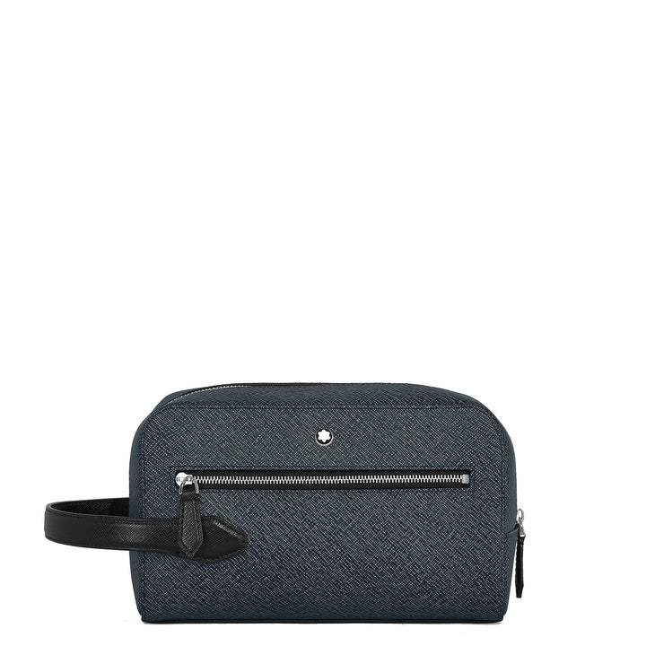 Montblanc Sartorial blaue Tweed-Clutch 220339